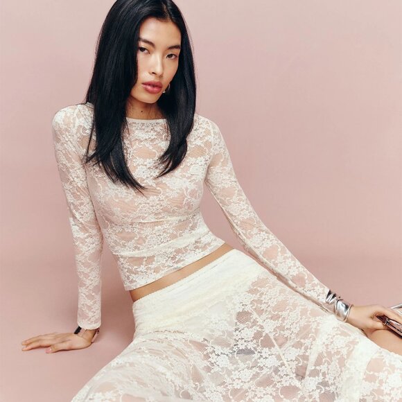 Reformaiton Adriano Lace Knit Top - Picture 1 of 5